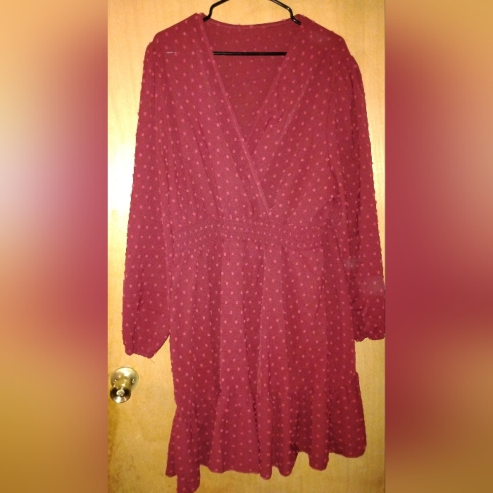 Elegant Burgundy Dress